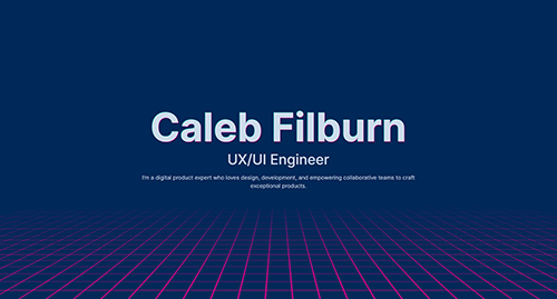 a screenshot of this website; Caleb Filburn's personal website