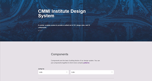 a screenshot of the CMMI Institute design system